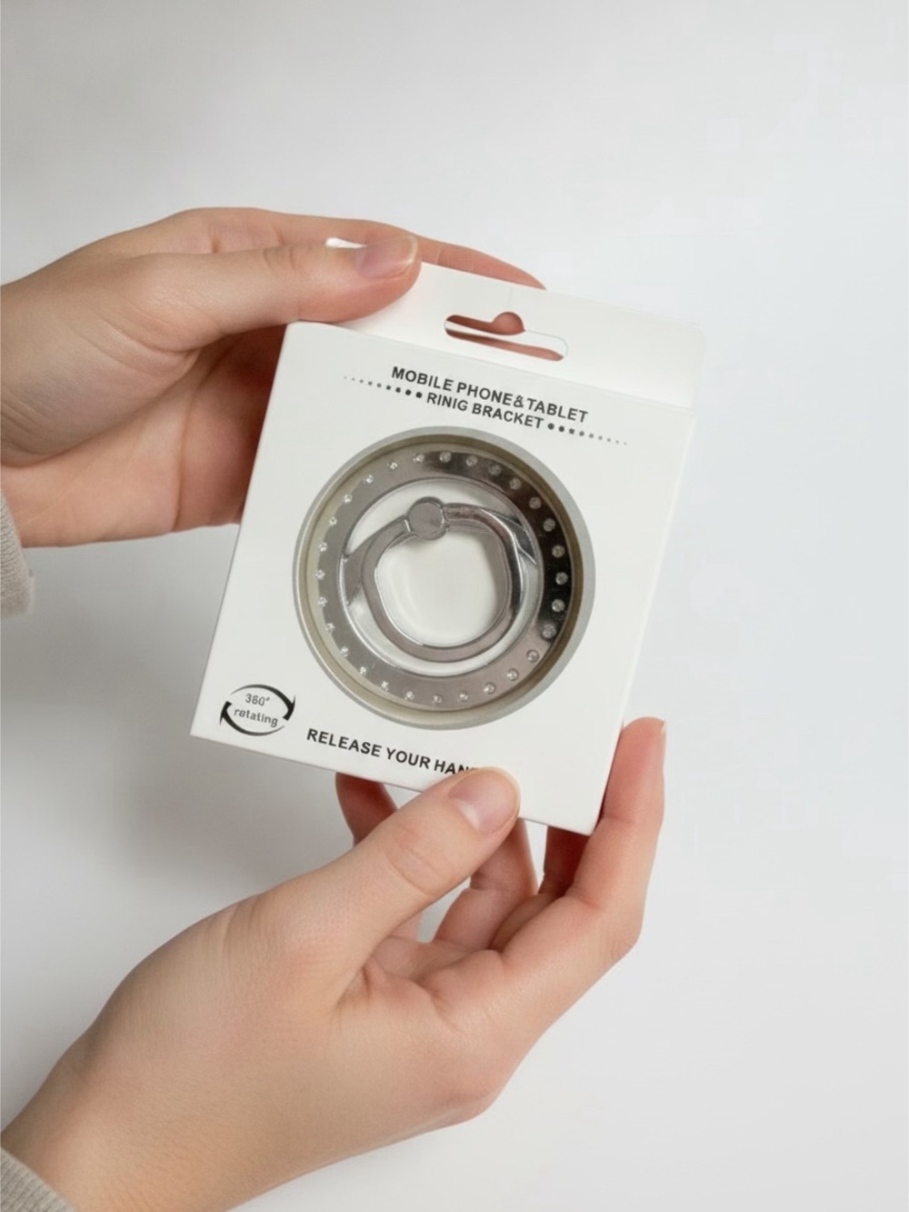Silver Mobile Phone & Tablet Ring Bracket - Universal Grip
